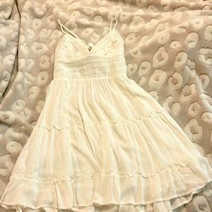 Very beautiful beige summer lace dress.  Perfect for pictures on the beach.